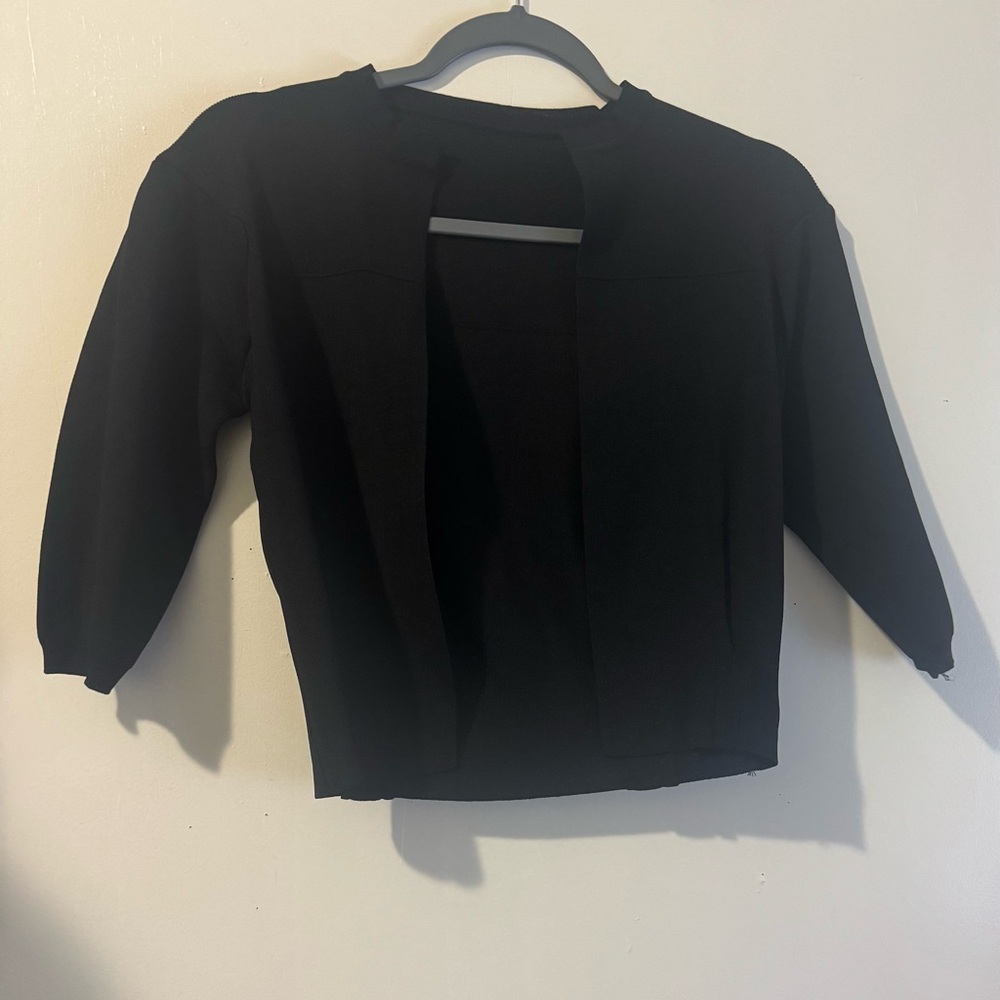 Black Open Front Cardigan